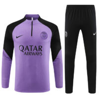Player version 23-24 PS G purple with black half zipper sweater tracksuit