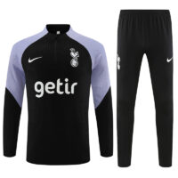 Player version 23-24 Tottenham black with purple half zipper sweater tracksuit