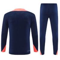 Player version 24-25 Bar navy blue with pink stripe half zipper sweater tracksuit