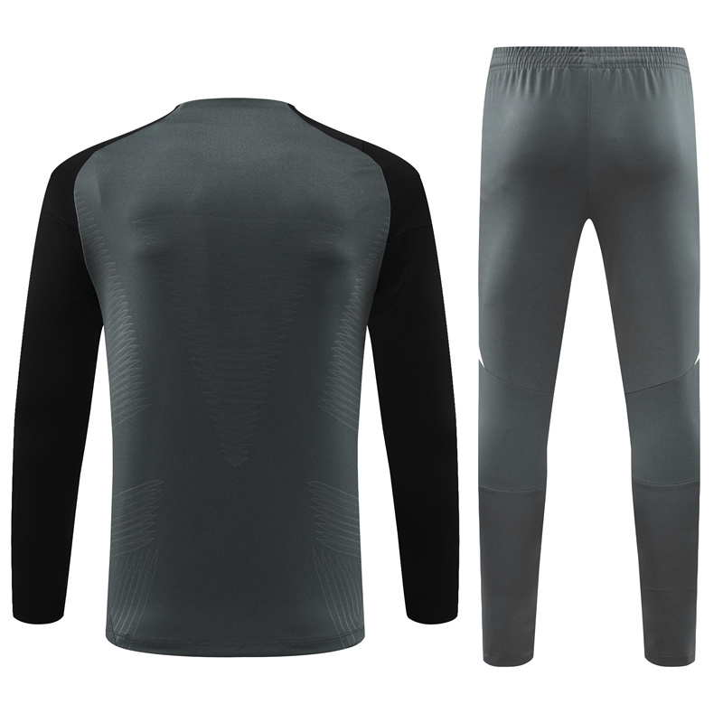 006-224 Player version 24-25 Manud dark gray with black round collar training tracksuit