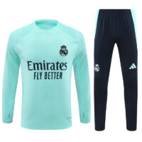006-225 Player version 24-25 Real Madrid lake blue round collar training tracksuit