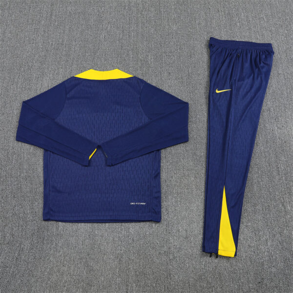 Player version 25-26 ATM navy blue with yellow stripe half zipper sweater tracksuit - Image 6