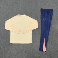 Player version 25-26 Bar beige with pink stripe half zipper sweater tracksuit