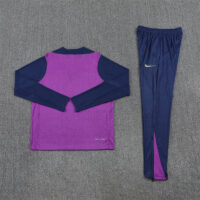 Player version 25-26 Bar purple with navy blue stripe half zipper sweater tracksuit