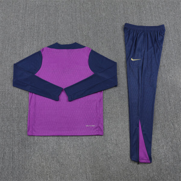 Player version 25-26 Bar purple with navy blue stripe half zipper sweater tracksuit - Image 6