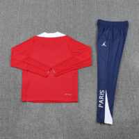 Player version 25-26 PS G red with white stripe half zipper sweater tracksuit