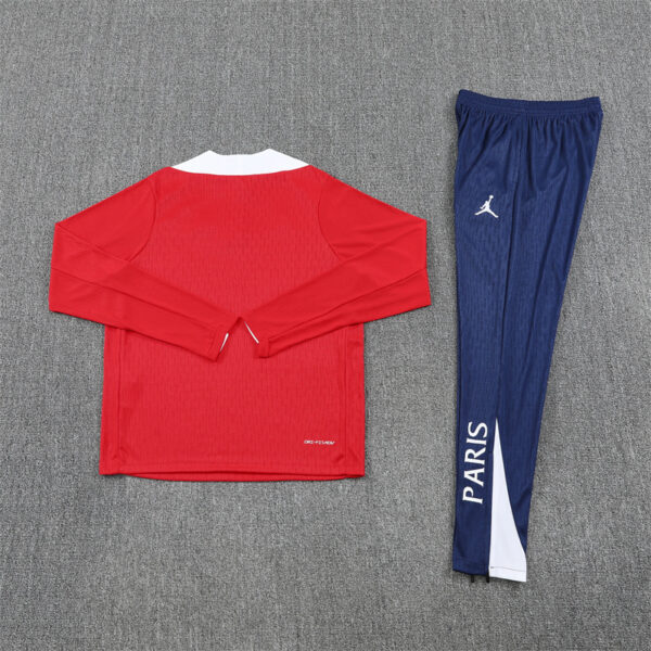 Player version 25-26 PS G red with white stripe half zipper sweater tracksuit - Image 6