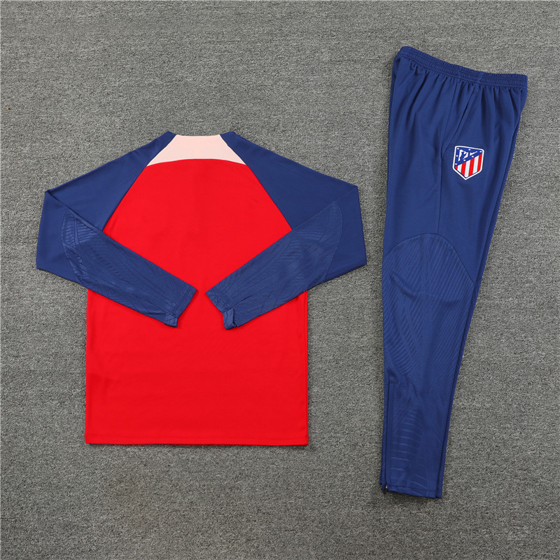fans version 23-24 ATM red with navy blue half zipper training tracksuit