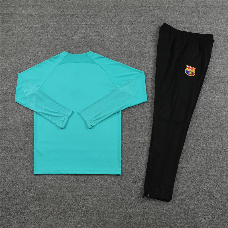 fans version 23-24 Bar lake blue half zipper sweater tracksuit