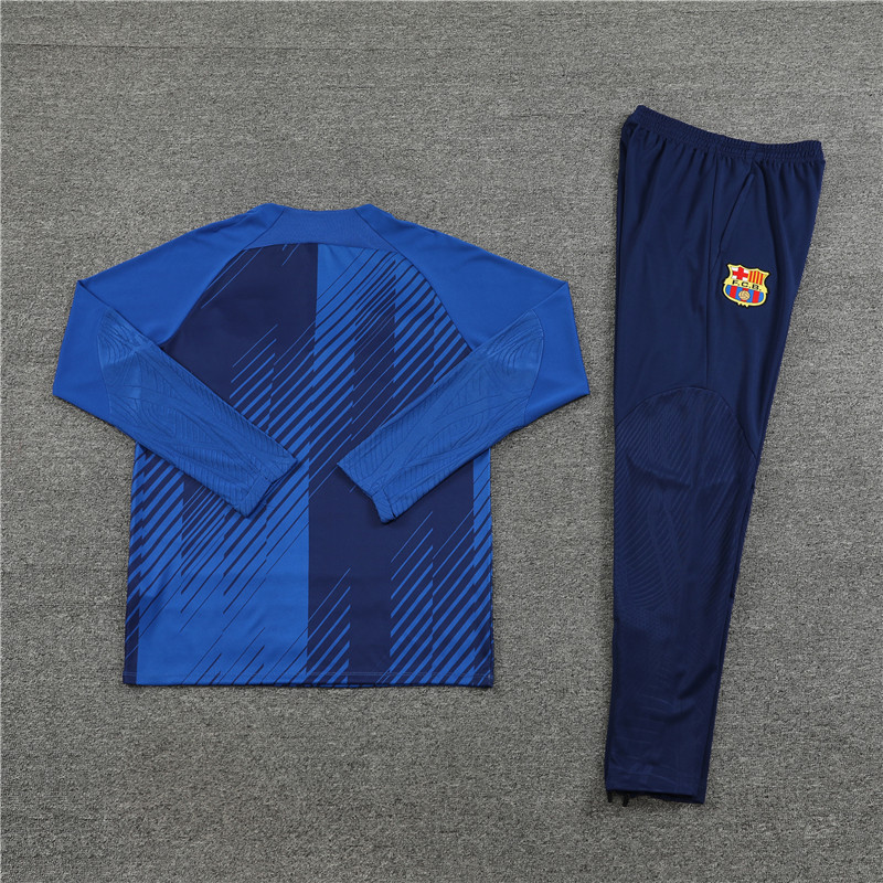 006-24 23-24 Bar color blue half zipper sweater tracksuit