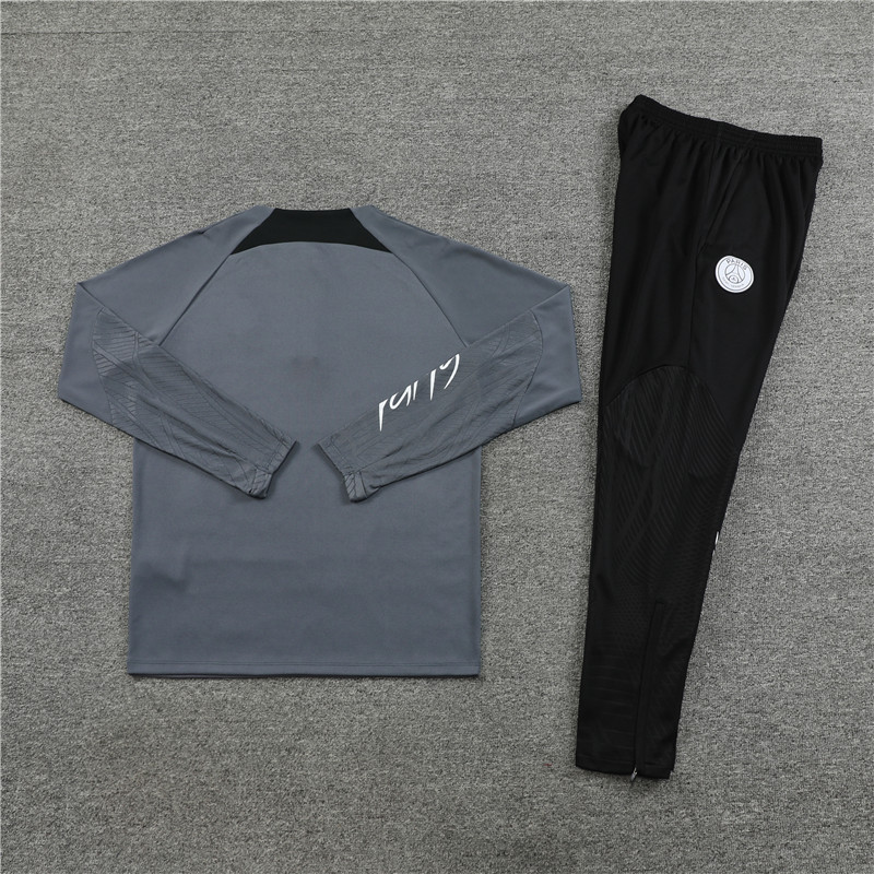 fans version 23-24 PS G dark gray half zipper sweater tracksuit