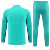 006-25 23-24 Bar lake blue half zipper sweater tracksuit