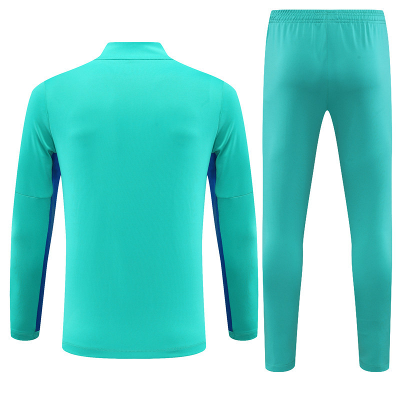 006-25 23-24 Bar lake blue half zipper sweater tracksuit