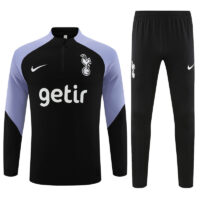 fans version 23-24 Tottenham black with purple half zipper sweater tracksuit