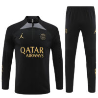 player version 23-24 PS G Jrdan black with gray half zipper training tracksuit