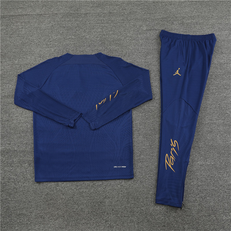 006-256 player version 23-24 PS G Jrdan navy blue half zipper training tracksuit