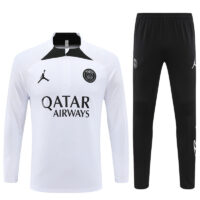 006-257 player version 23-24 PS G Jrdan white with black half zipper training tracksuit