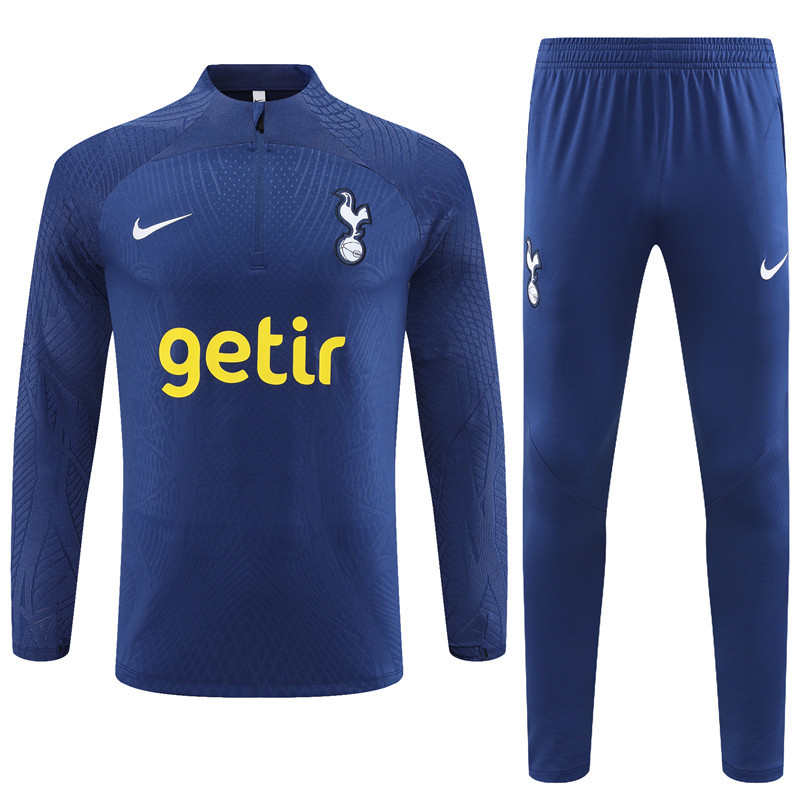 player version 23-24 Tottenham navy blue half zipper sweater tracksuit