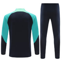 23-24 Bar navy blue with lake blue half zipper training tracksuit