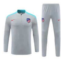 player version 24-25 ATM gray with blue half zipper training tracksuit