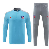 player version 24-25 ATM light blue with gray half zipper training tracksuit