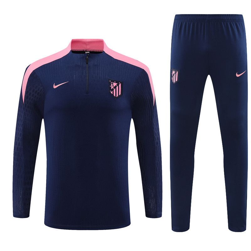 player version 24-25 ATM navy blue with pink half zipper training tracksuit