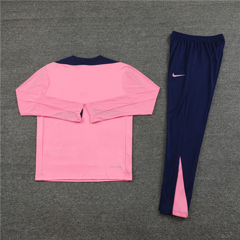 006-263 player version 24-25 ATM pink with navy blue half zipper training tracksuit