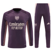 player version 24-25 Arsenal purple with pink stripe pullover sweater tracksuit