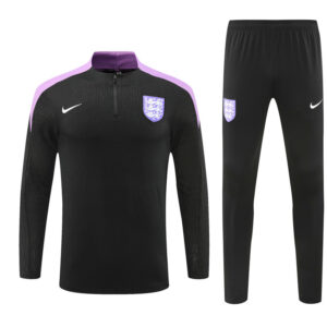 player version 24-25 England black with purple half zipper training tracksuit - Image 6