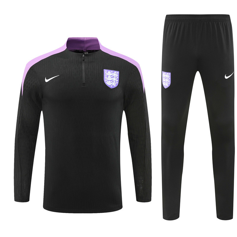 player version 24-25 England black with purple half zipper training tracksuit