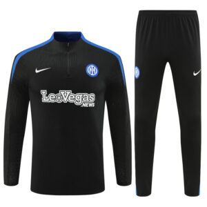 player version 24-25 Inter black with blue half zipper training tracksuit - Image 6