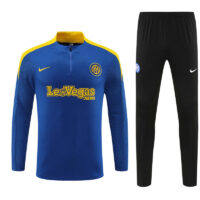 006-280 player version 24-25 Inter color blue with yellow half zipper training tracksuit