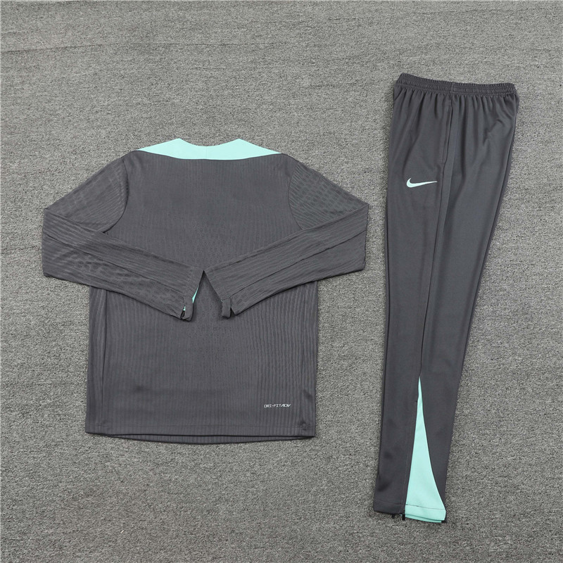 player version 24-25 PS G dark gray with light green half zipper training tracksuit