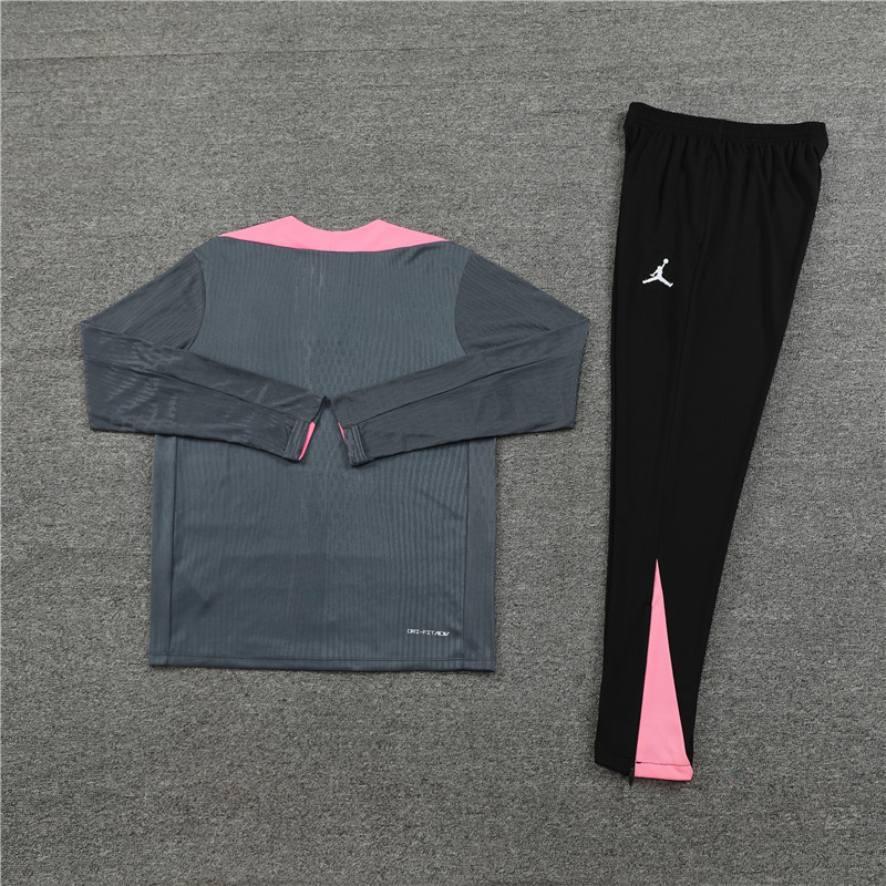 player version 24-25 PS G dark gray with pink half zipper training tracksuit