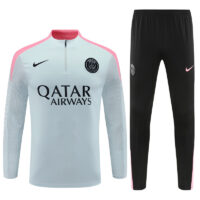 player version 24-25 PS G light gray with pink half zipper training tracksuit
