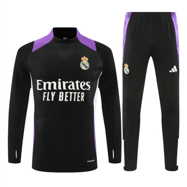 player version 24-25 Real Madrid black with purple pullover training tracksuit - Image 6