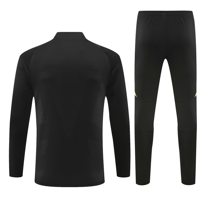 006-295 player version 24-25 Real Madrid black with yellow pullover training tracksuit