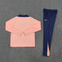 player version 25-26 Chelsea light pink with blue stripe half zipper sweater tracksuit