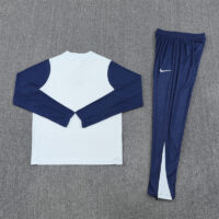 player version 25-26 Inter light gray with blue half zipper sweater tracksuit