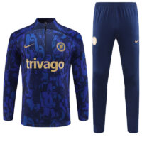 006-33 23-24 Chelsea blue half zipper training tracksuit