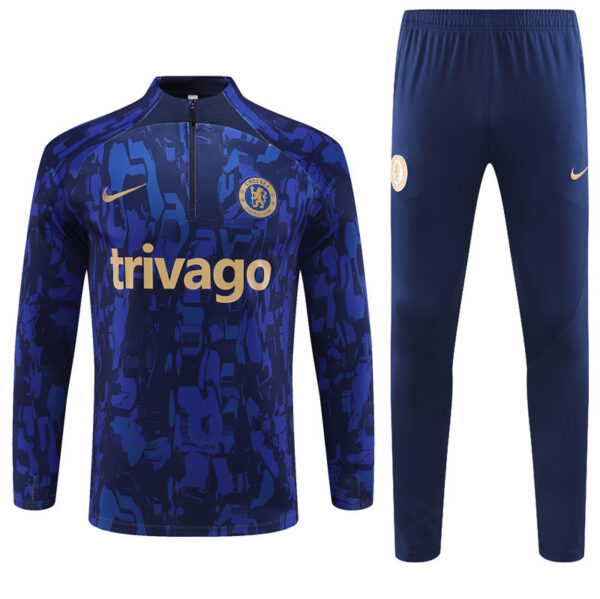 23-24 Chelsea blue half zipper training tracksuit - Image 6