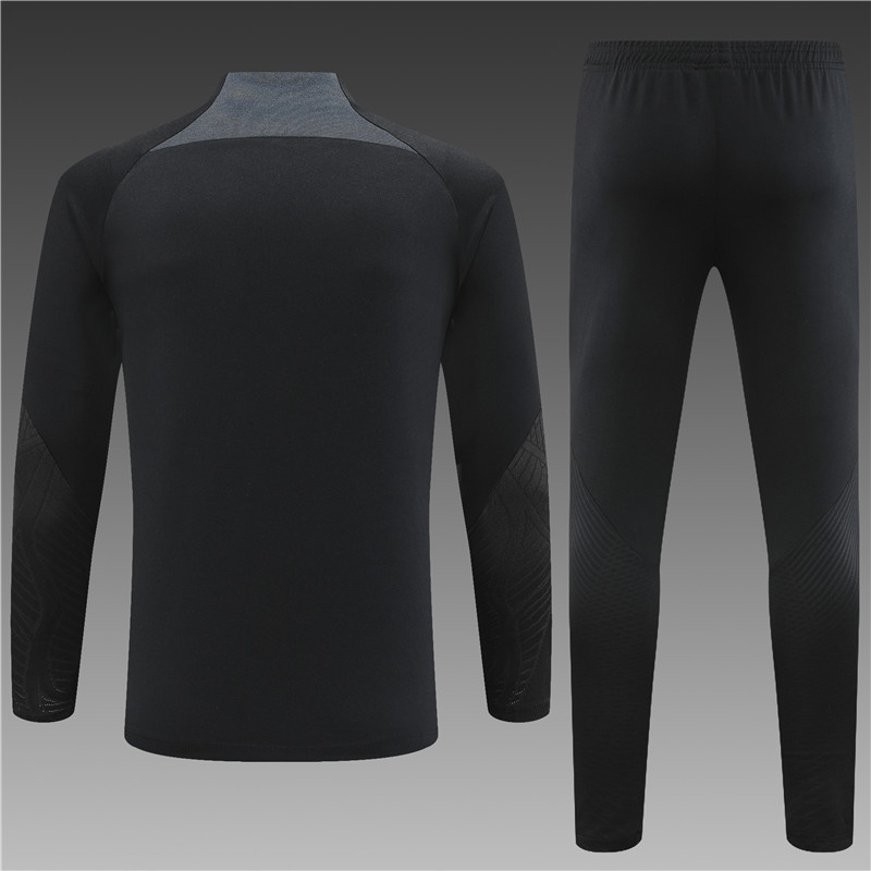 23-24 China black half zipper sweater tracksuit