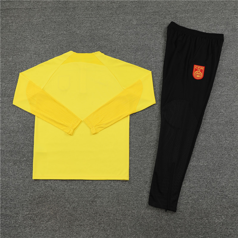 23-24 China yellow half zipper sweater tracksuit