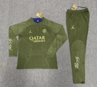 player version 23-24 PS G Jrdan army green half zipper sweater tracksuit
