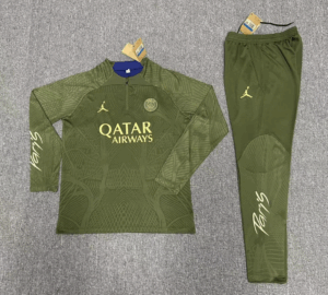 player version 23-24 PS G Jrdan army green half zipper sweater tracksuit - Image 6