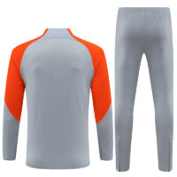 23-24 Inter gray with orange half zipper training tracksuit