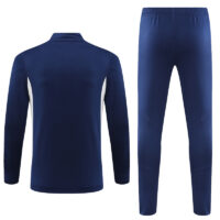 006-45 23-24 Italy navy blue with white half zipper sweater tracksuit