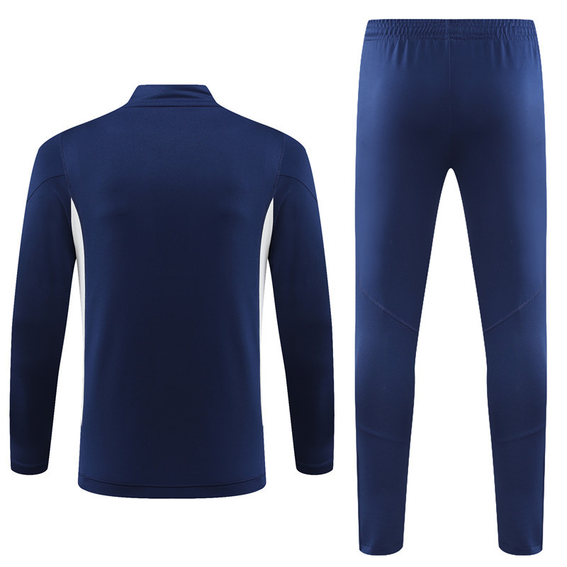 006-45 23-24 Italy navy blue with white half zipper sweater tracksuit