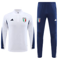 006-46 23-24 Italy white with blue half zipper sweater tracksuit