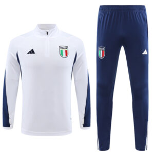 23-24 Italy white with blue half zipper sweater tracksuit - Image 6